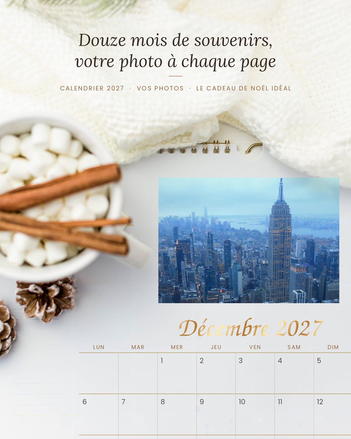 Visuel d'illustration : calendrier 2027 personnalisé avec vos photos