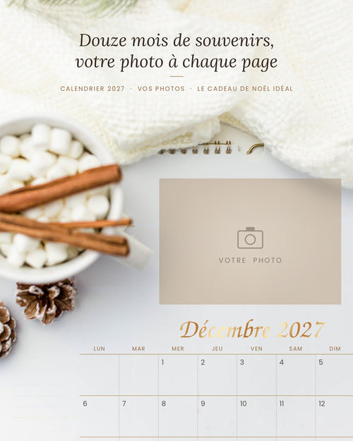 Visuel d'illustration : calendrier 2027 personnalisé avec vos photos