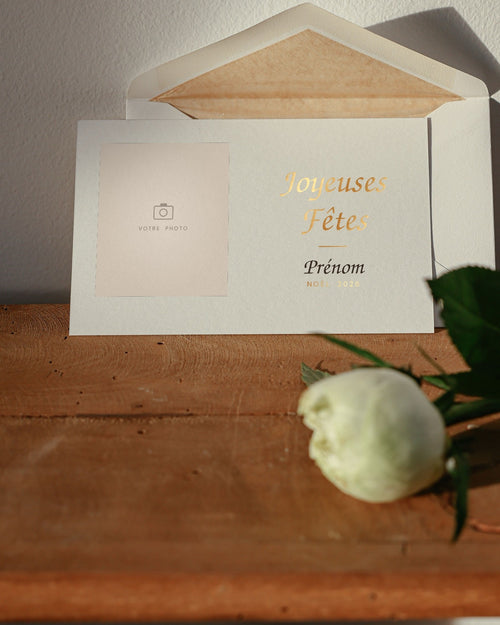 Visuel d'illustration : cartes de vœux personnalisées avec photo et dorure or