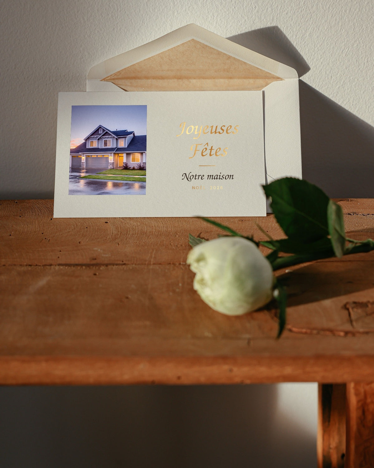 Visuel d'illustration : cartes de vœux personnalisées avec photo et dorure or