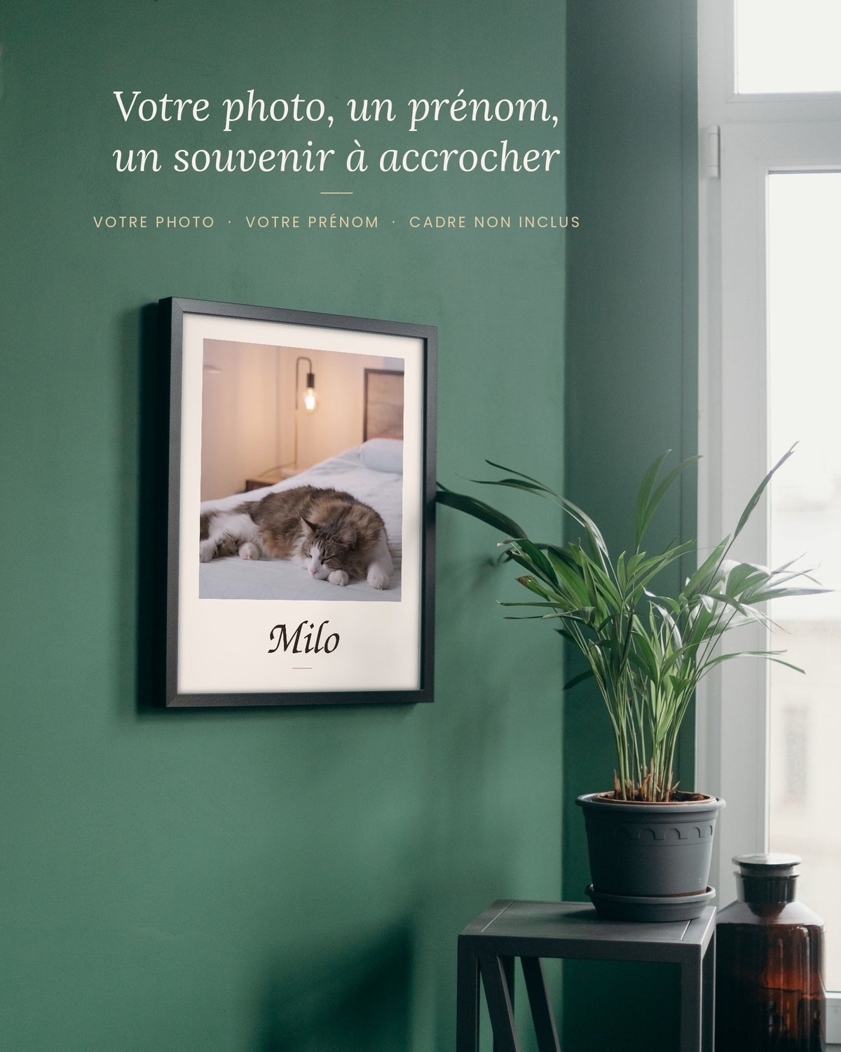 Visuel d'illustration : portrait personnalisé avec photo et prénom calligraphié