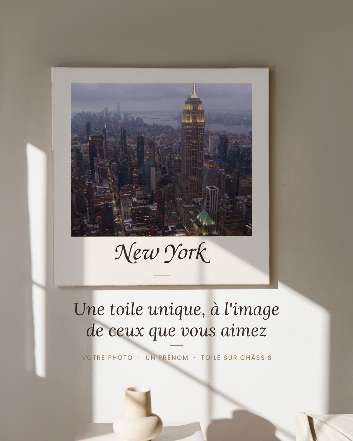 Visuel d'illustration : toile personnalisée avec photo et prénom